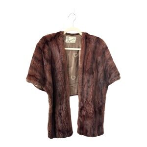 Bensky Little Rock Vintage Mink Fur Stole Silk Linned Monogrammed